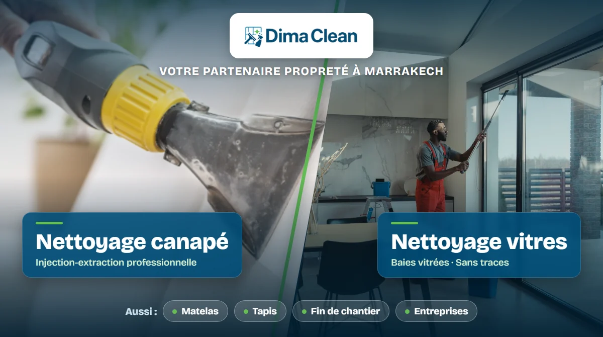 Nettoyage de canapé et de vitres à Marrakech — Dima Clean