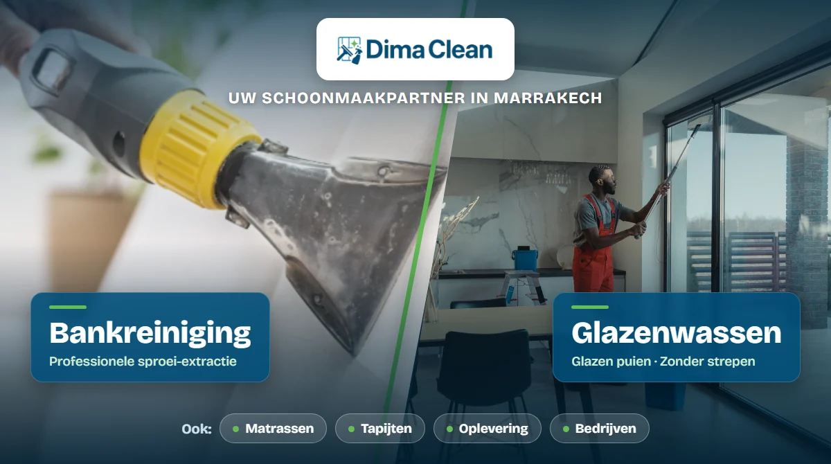 Bankreiniging en glazenwassen in Marrakech — Dima Clean